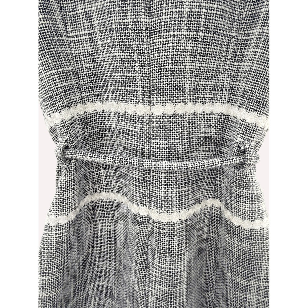 Laundry by Shelli Segal Navy White Tweed Shift Dress Club Chic Old Money Size 4 - Picture 10 of 16